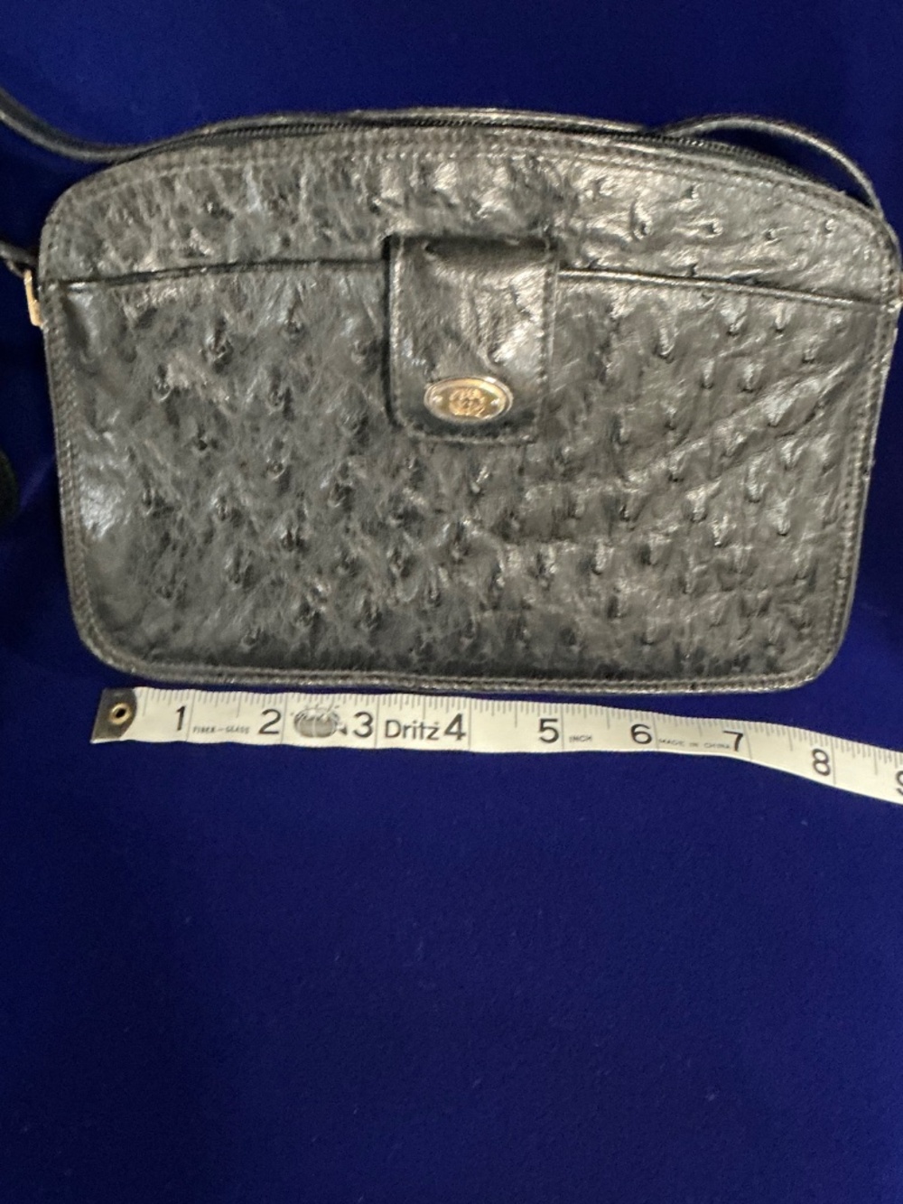 Vintage Gucci genuine ostrich crossbody bag black - Picture 14 of 16